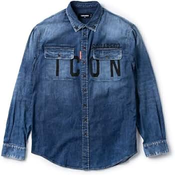 美品【サイズ M】STUD HOMME　スタッドオム　デニムシャツ　スタッズ　青 Amazon.co.jp: [ディースクエアード] シャツ メンズ ICON
